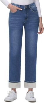 Women's Fleece Lined Jeans Women Straight Leg Winter Fleece Lined Pants High Waist Lined Jeans Heated Wide Leg Jeans